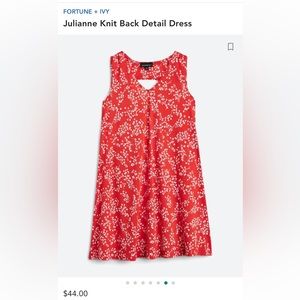 Pretty red summer dress with cute embroidered white flowers, size large.